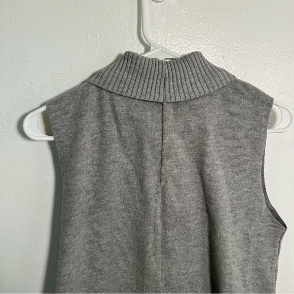 Zara Sleeveless Turtleneck Sweater Top Gray L - Picture 9 of 12